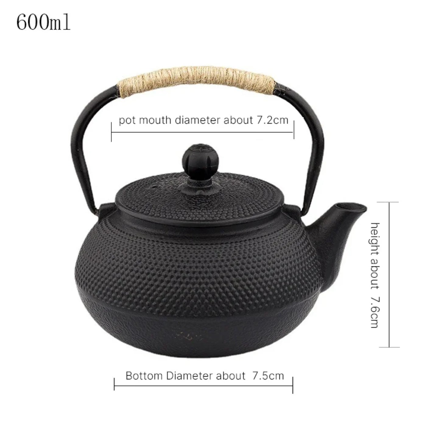 Japanese Cast Iron Kung Fu Tea Set with 600/800ml Capacity for Puer Tea - Stylish Iron Teapot and Tea Kettle for Home Decor and