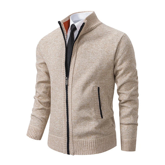 Men's Zipper Cardigan Sweater for Autumn Winter Wear
