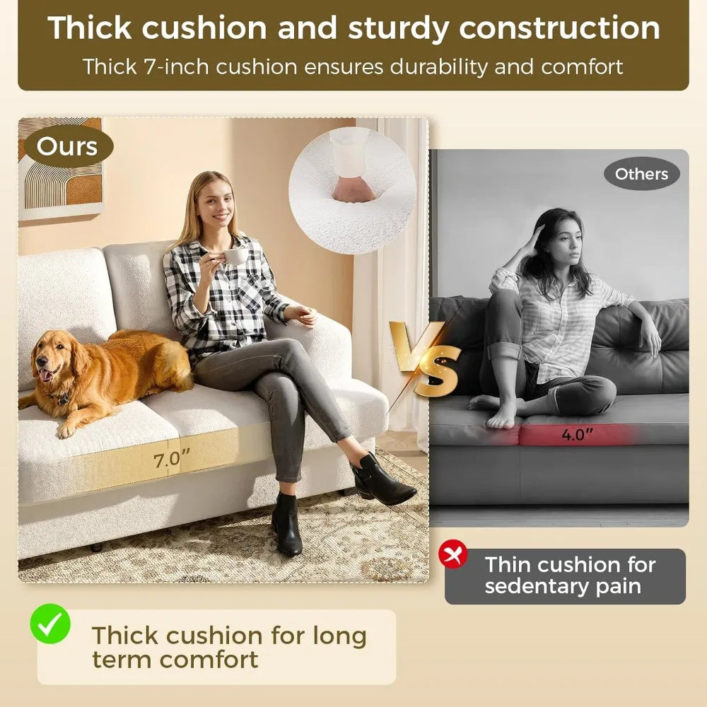 89 inch Couches for Living Room, Modern Couch with Deep Seat,