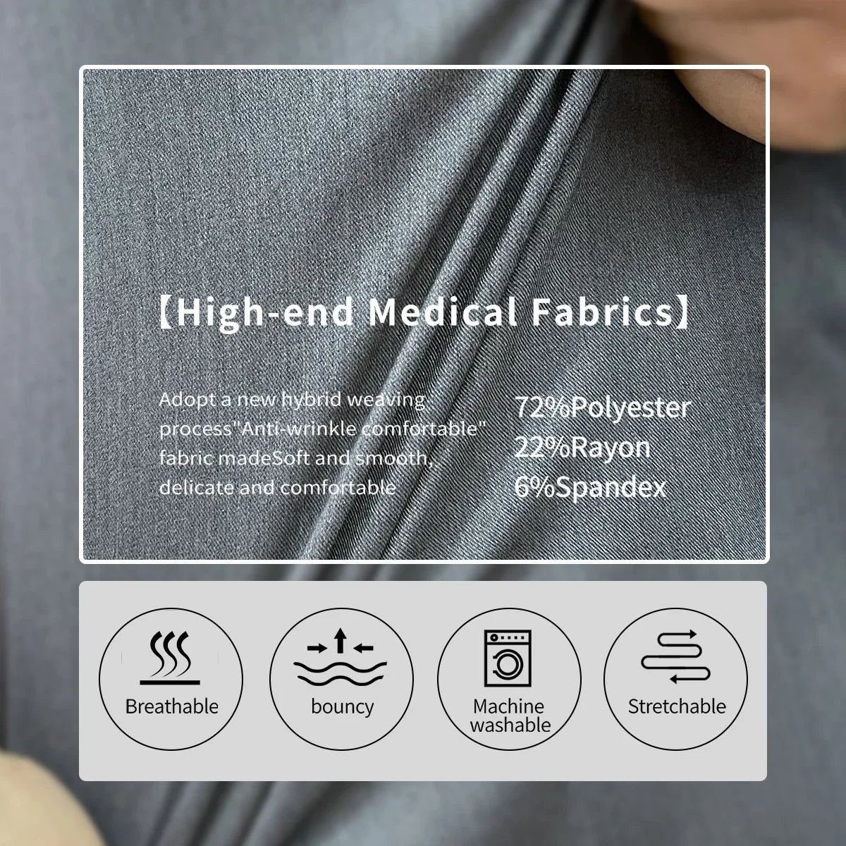 Short Sleeve Scrubs Top With Pocket Pants  Nurse , Doctor ,Surgery, Spa workwear andBeauty Salon