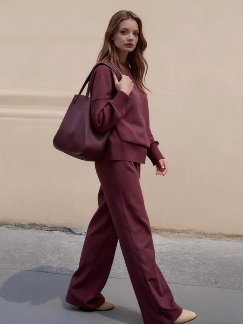 Women's Hooded Sweatshirt Two Piece Set For Autumn Winter Fashion