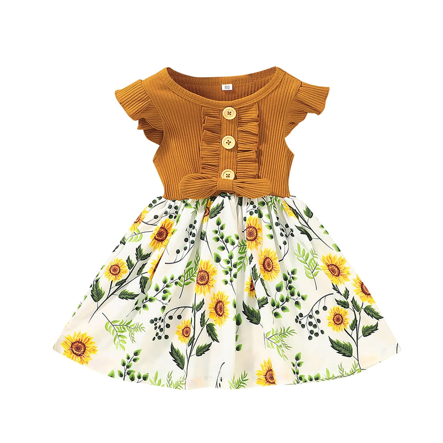 Baby Princess Party Dresses for Girls Flower Elegant Ruffle Sleeve Children