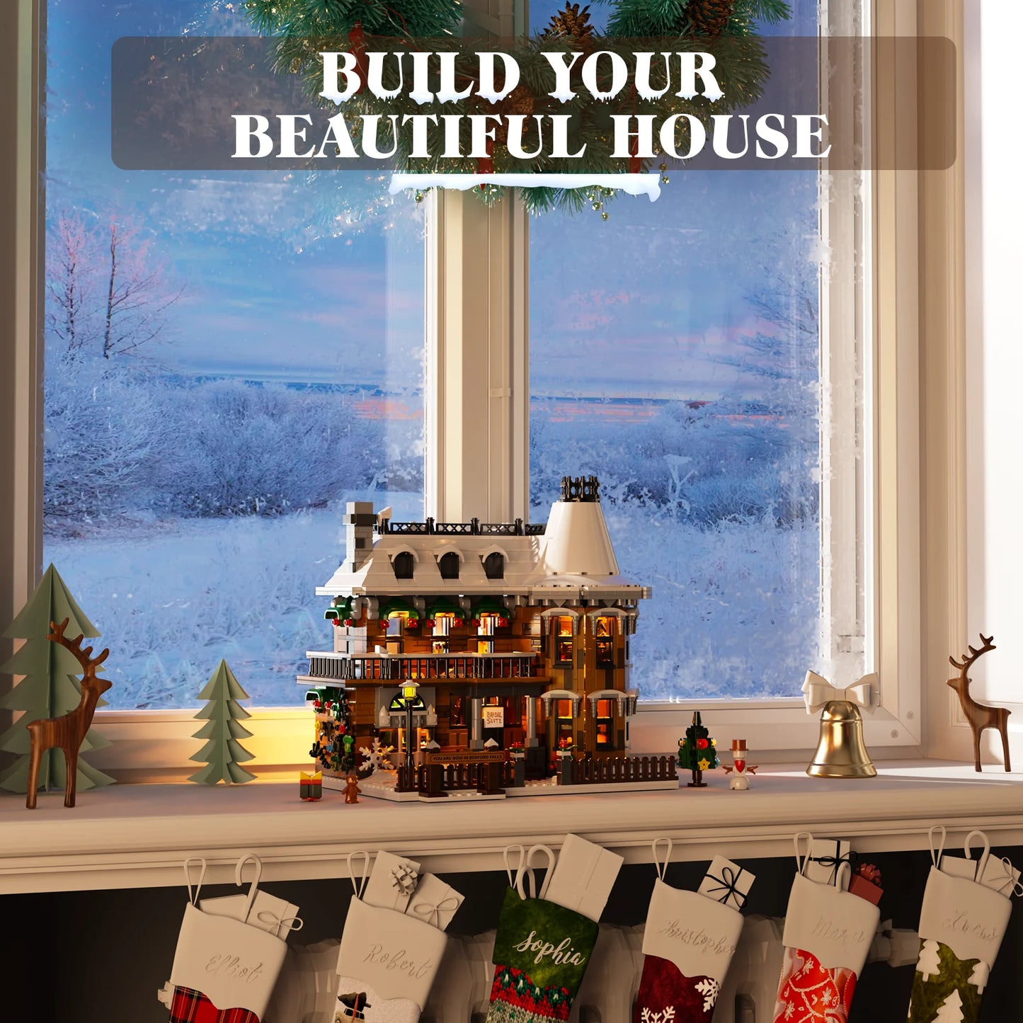 Wonderfuled Life Snow House Building Blocks Set Christmas Gifts