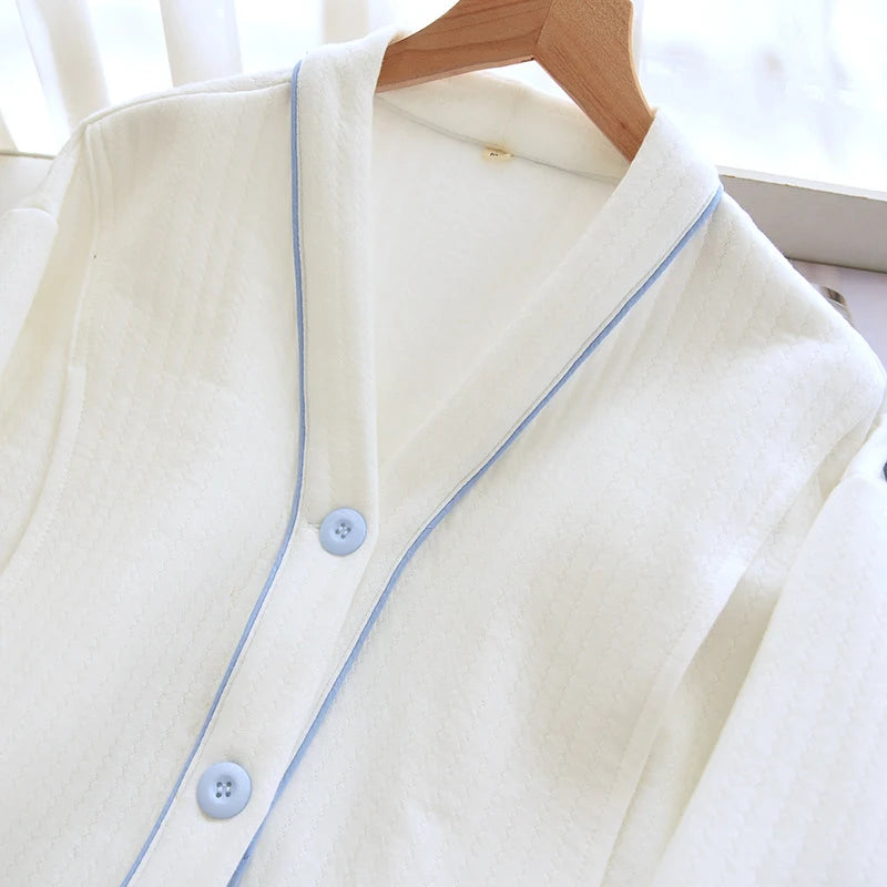 New Pregnant Women Nursing Pajamas Set Thickened Cotton Confinement Clothes