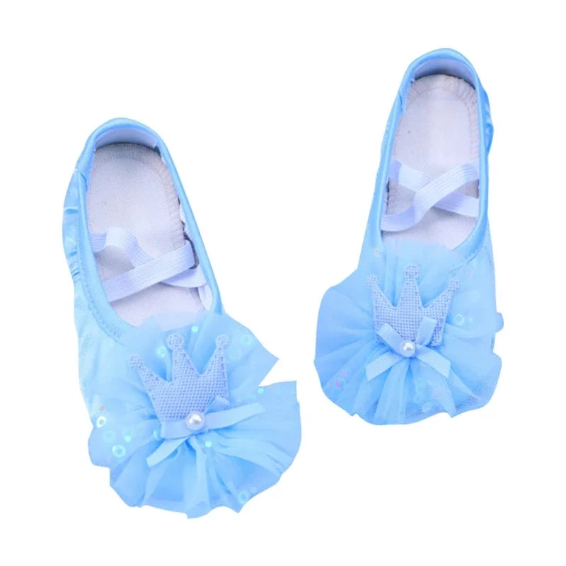 Professional Training  Ballet  Satin Crown Lace Style Girls Dance Shoes