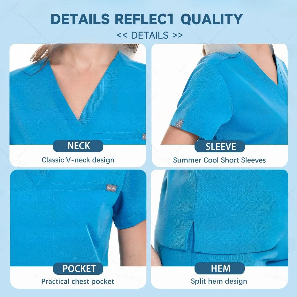 New Nurse Uniforms Women Men Casual Jogger Pants Set Pharmacy, Medical Doctor Nursing Uniform  Suit
