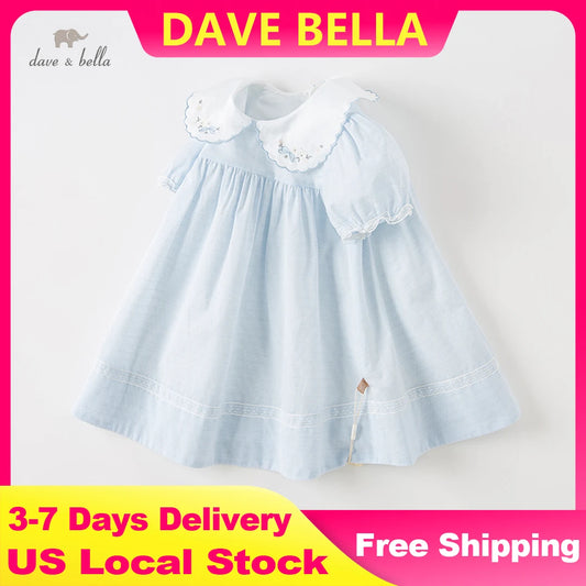 Dave Bella Girls Embroidery Summer Birthday Party Dresses