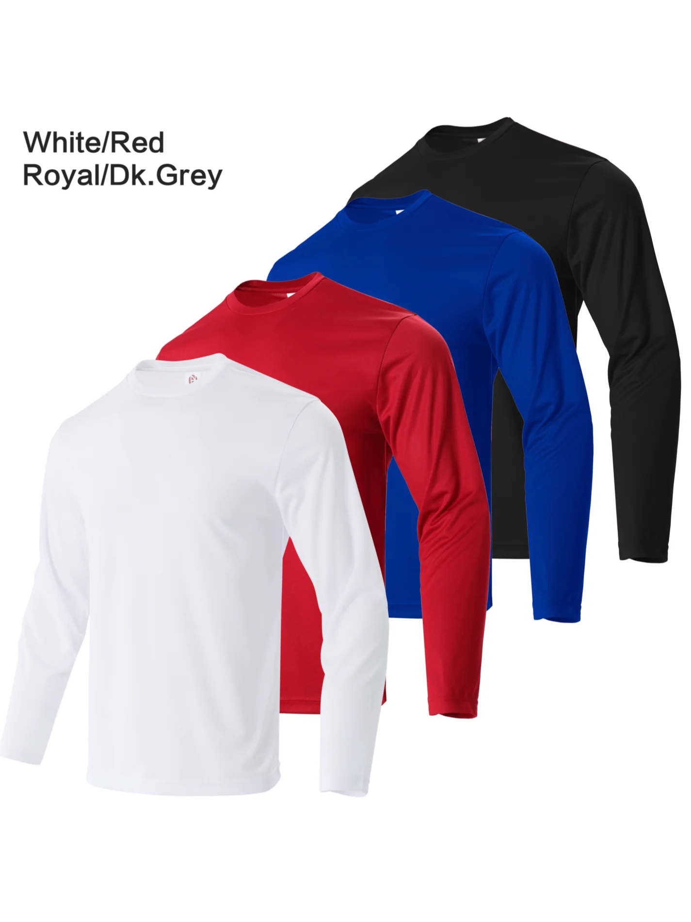 Mens Quick Dry Long Sleeve Sports T Shirts Set Polyester