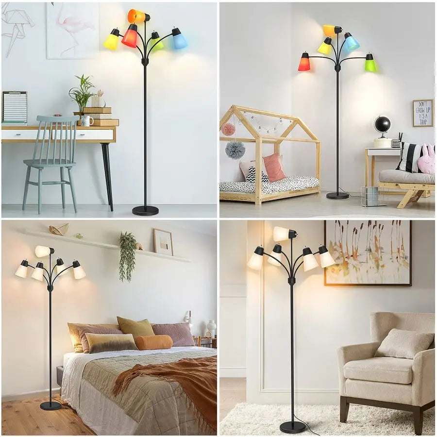 LED Floor Lamp Multi Head Modern Tall Rustic Reading Light