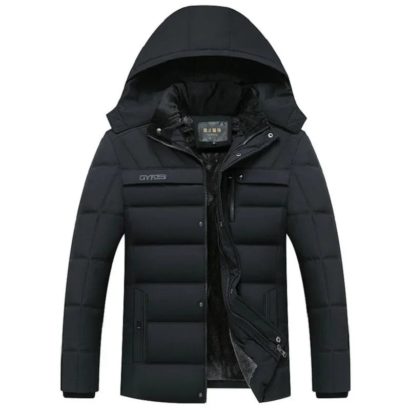 New Winter Jacket Men -15 Degree Thicken Warm Men Parkas Hooded Fleece