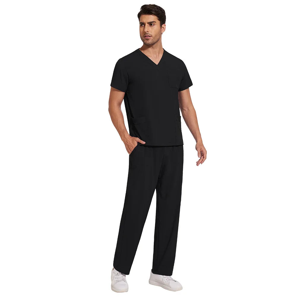 Clinical Green Gray Blue White Sanitary Dentist Medical Nursing Veterinary Surgical Scrubs Set