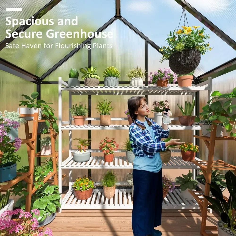 4x6 FT Greenhouse for Outdoors, Polycarbonate Greenhouse with Quick Setup
