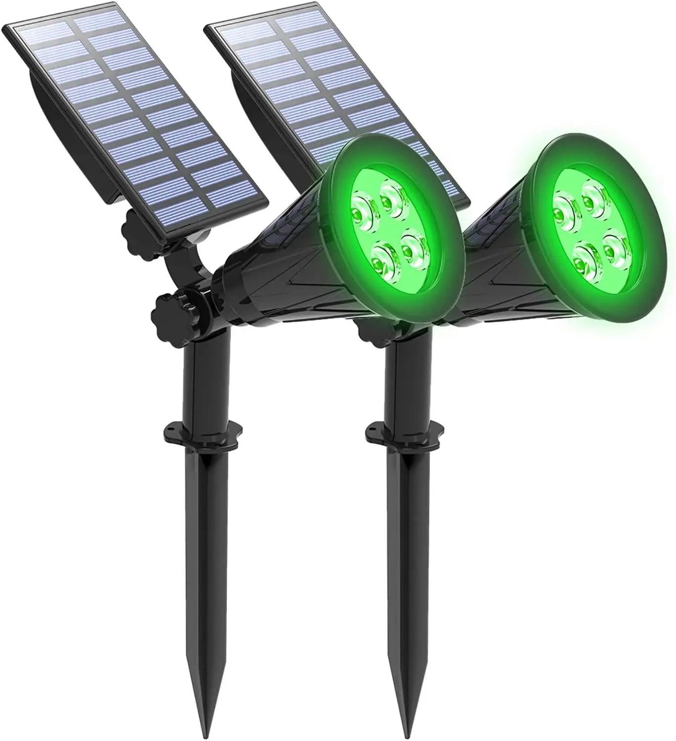 2pcs Green Led Solar Lights Solar Spotlight IP65 Waterproof Solar Wall Light Solar Garden Light