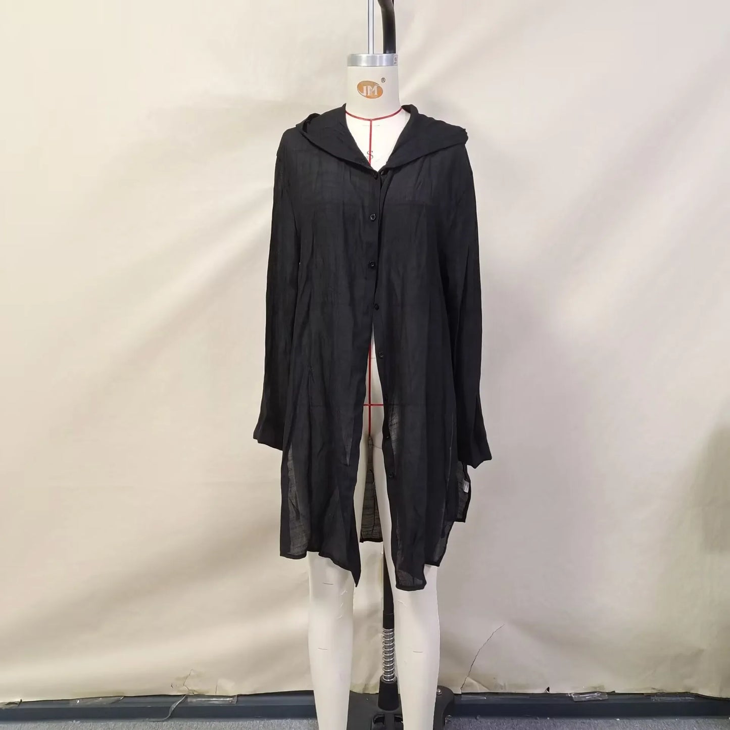 Women's Long Sleeve Button Down Tunic Dress Beach Cover Up