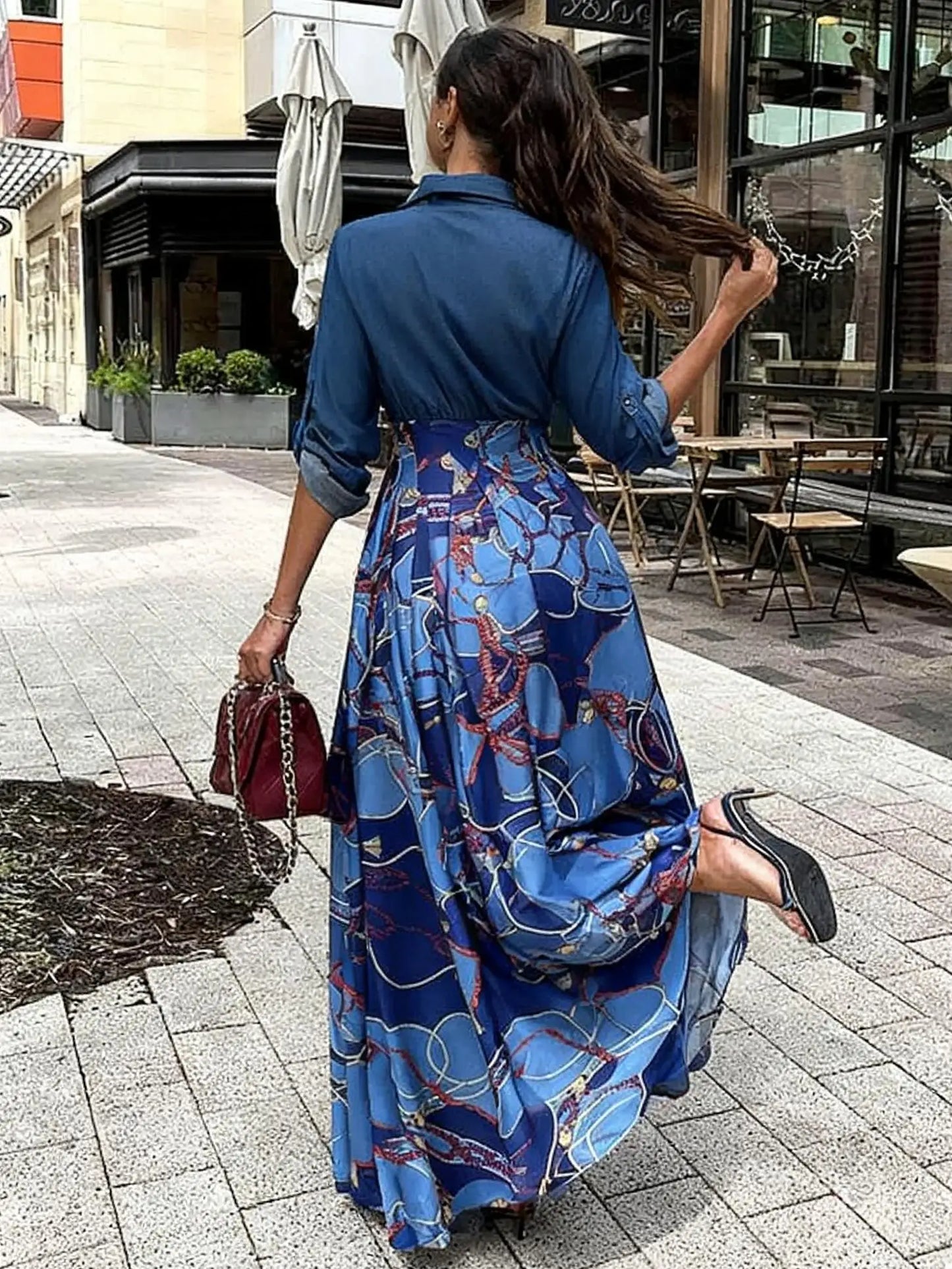 Plus Size, Spring And Autumn Long-sleeved Shirt Dress, Bridesmaid Dress,