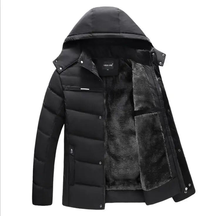New Winter Jacket Men -15 Degree Thicken Warm Men Parkas Hooded Fleece