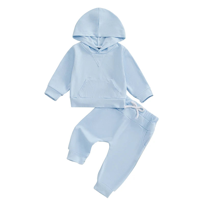 Toddler Boy Winter Outfit Cozy Fleece Pullover Hoodie and Warm Pants Set