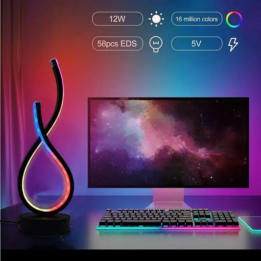 Creative Spiral LED Night Light RGB Table Lamp For Living Room And Bedside Decor