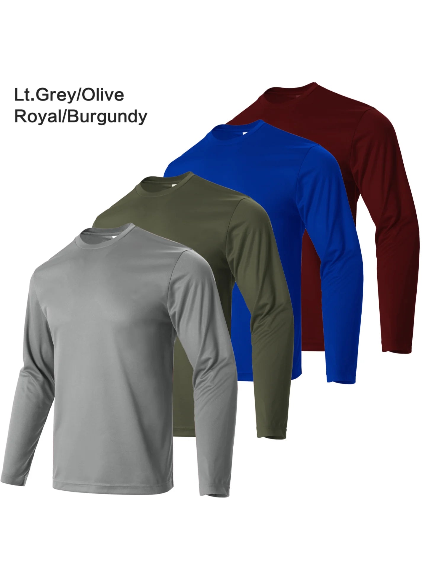 Mens Quick Dry Long Sleeve Sports T Shirts Set Polyester