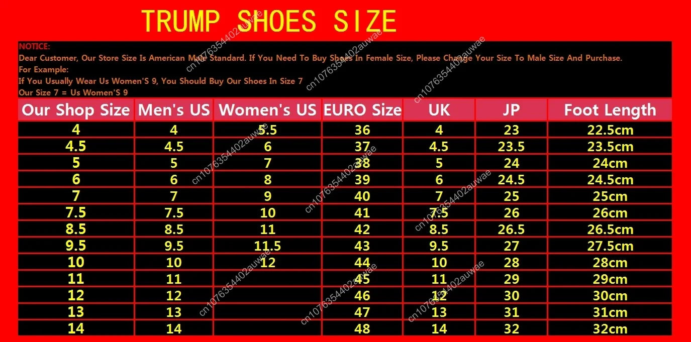 Trump NEVER SURRENDER Gold Shoes Top Quality Big Size 47 48 Mens 2024 MAGA