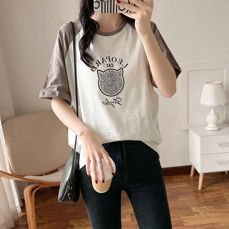 Maternity Cotton Nursing Clothes Loose Nursing Tops Postpartum Mommy Breast Feeding