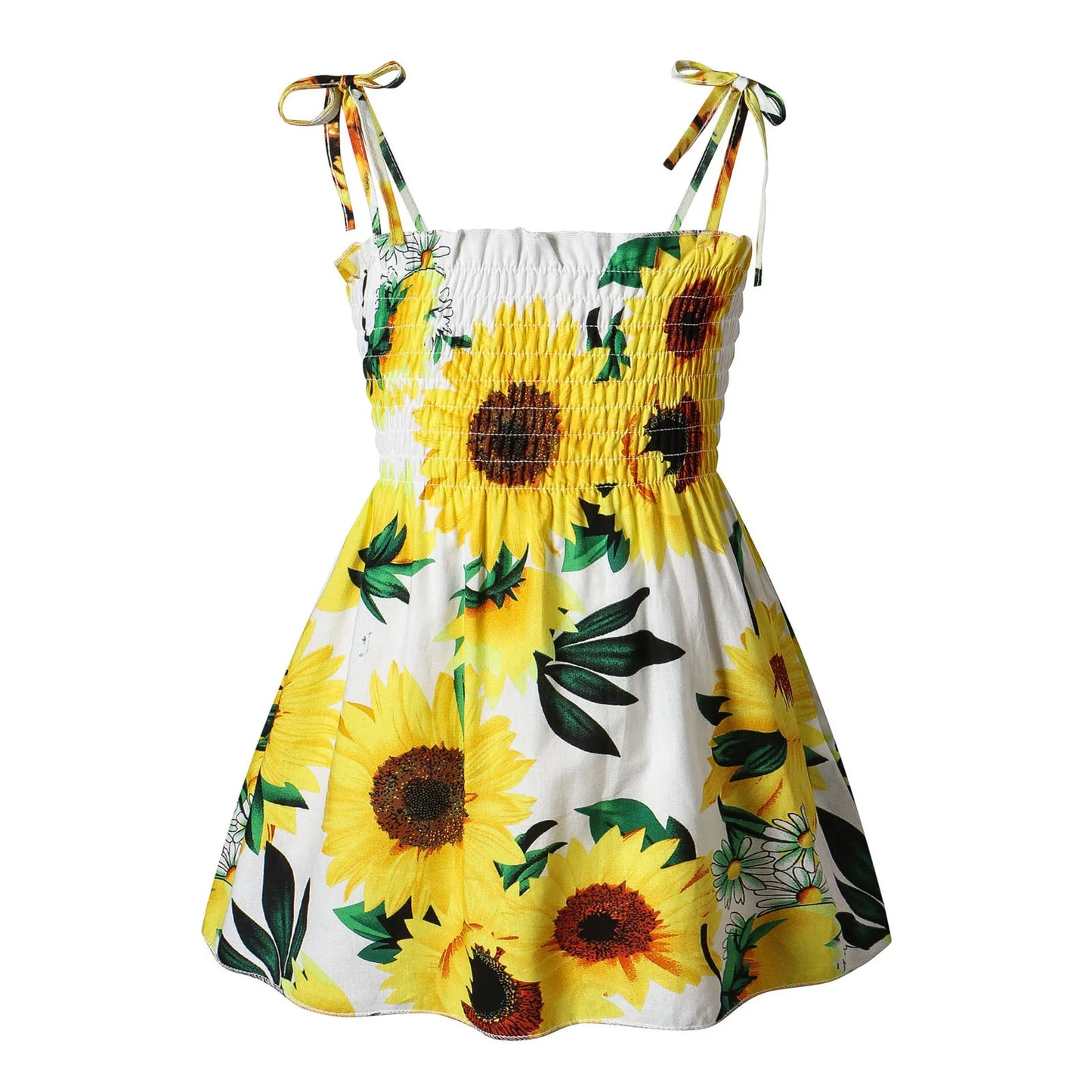 Toddler Kids Baby Girls Sunflower Slip Dress Floral Beach Dress Clothes