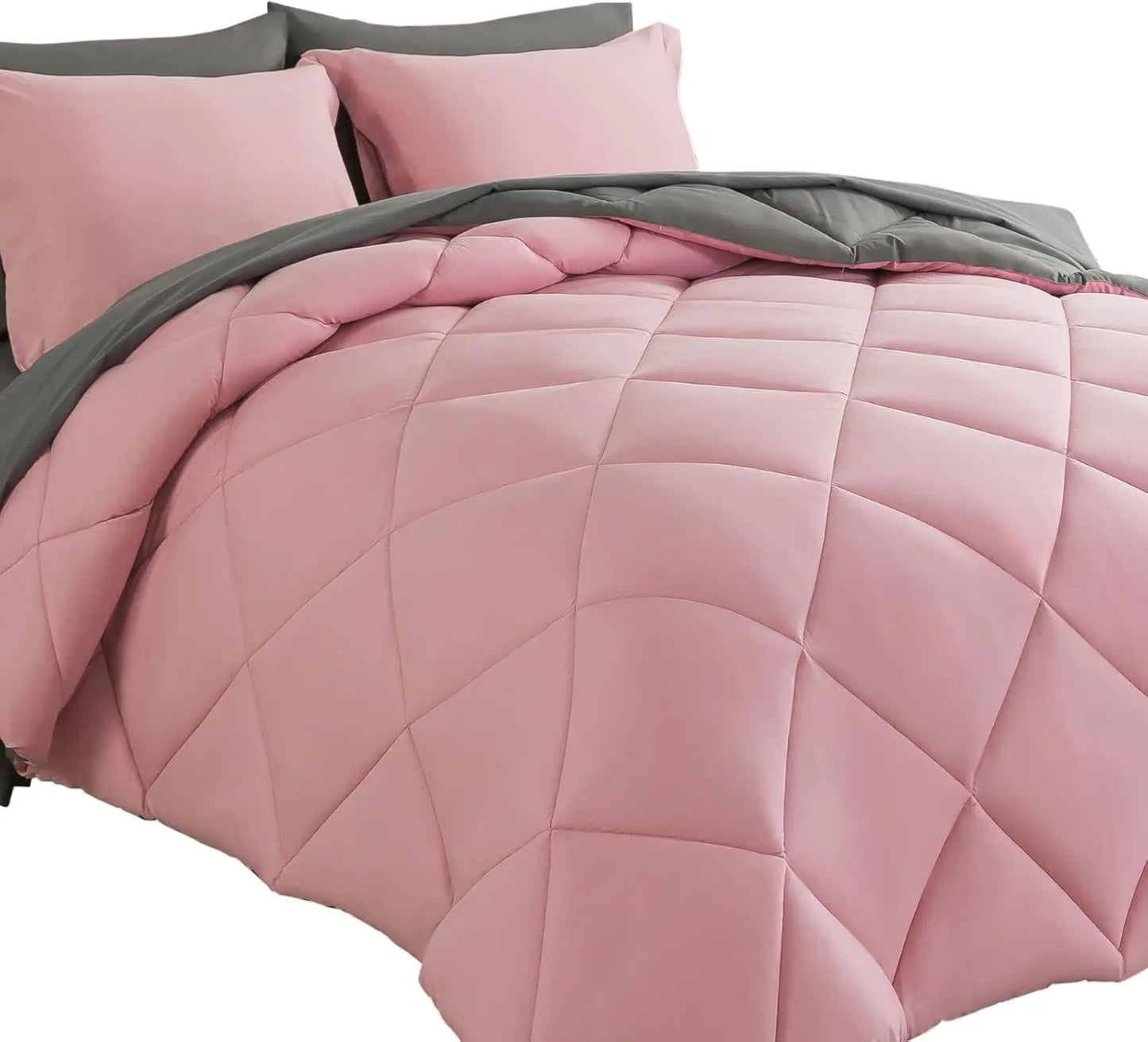 Comforter Sets 7pcs All Season Solid Down Bedding Sets with Comforter,