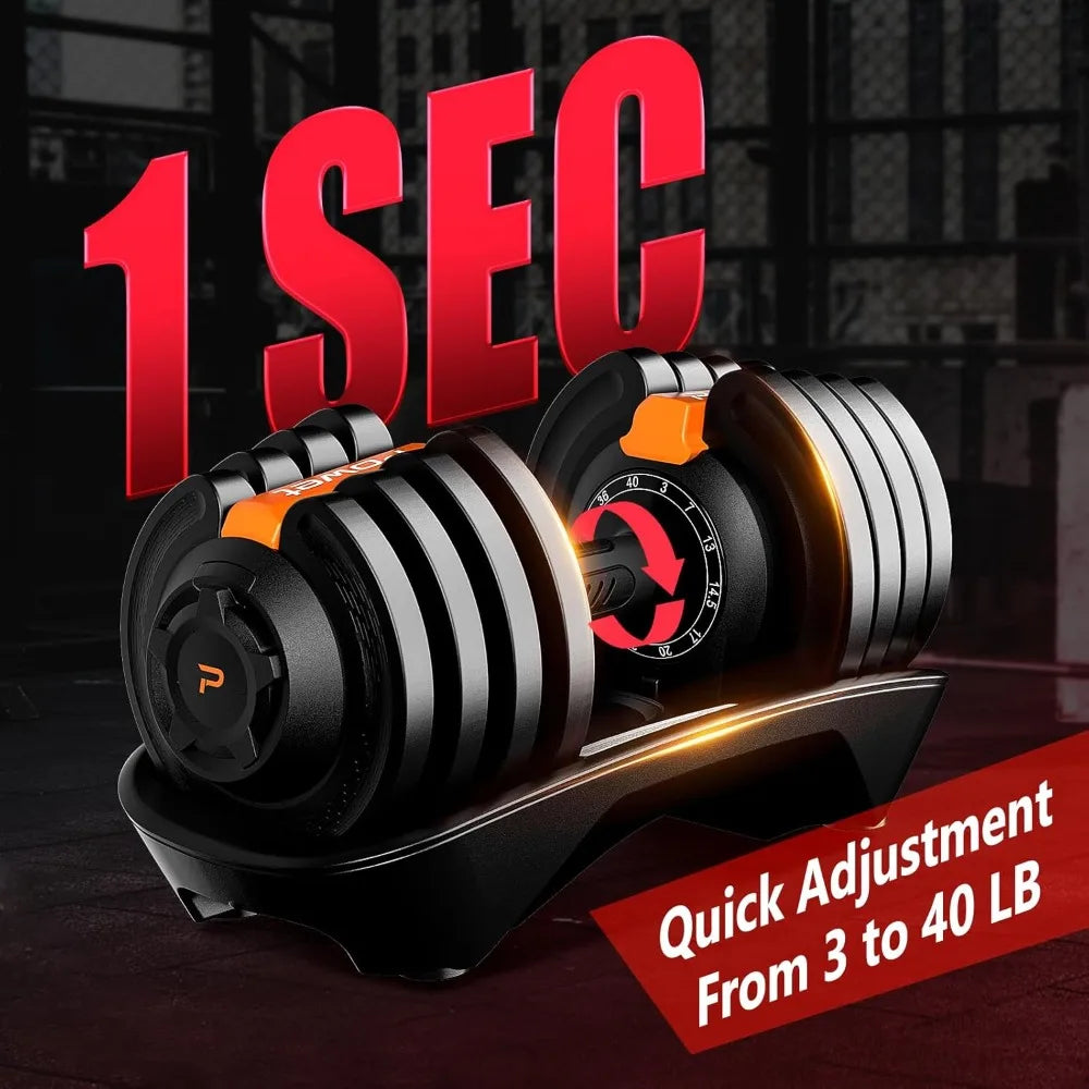 Adjustable Dumbbell Set,12 Free Weights  Home Gym with Tray