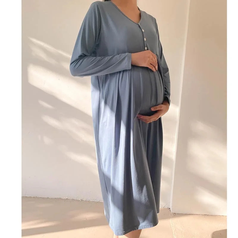 Maternity Clothes Breastfeeding Nightgowns Nursing Sleepwear  Loose Fitting Breast Feeding
