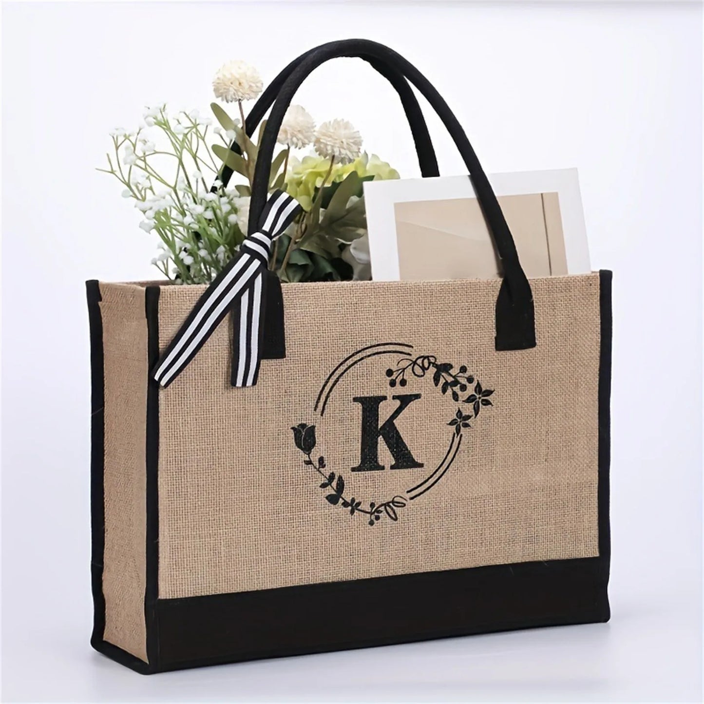 Jute/Canvas bag for work, outdoor, large capacity commuting, art, student, book, women's shoulder bag