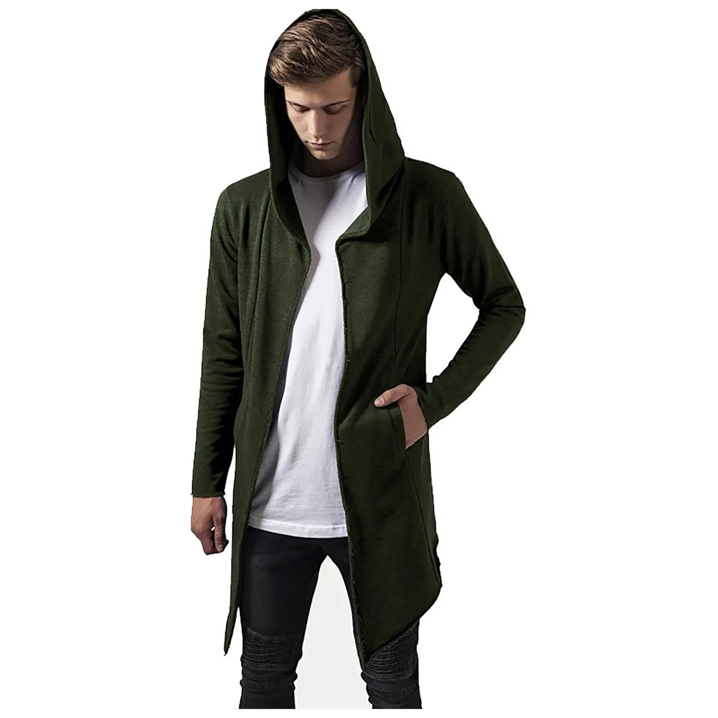 Men's Winter Windbreaker Knit Sweater Coat Hooded Water Resistant