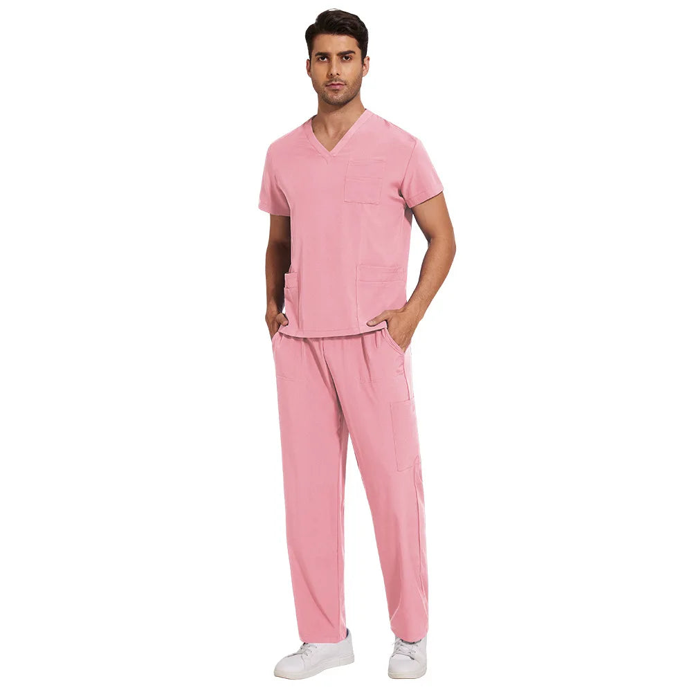 Clinical Green Gray Blue White Sanitary Dentist Medical Nursing Veterinary Surgical Scrubs Set
