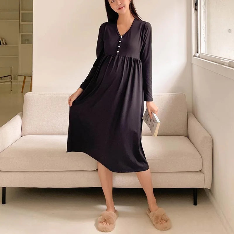 Maternity Clothes Breastfeeding Nightgowns Nursing Sleepwear  Loose Fitting Breast Feeding