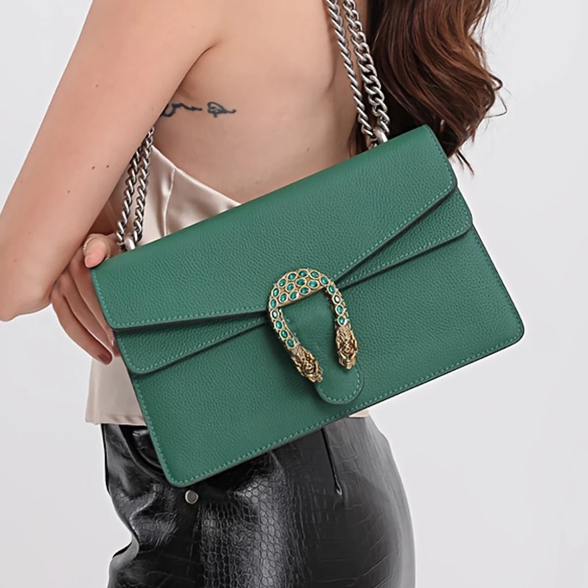 luxury brand design crossbody bags for women genuine leather chains shoulder bag high