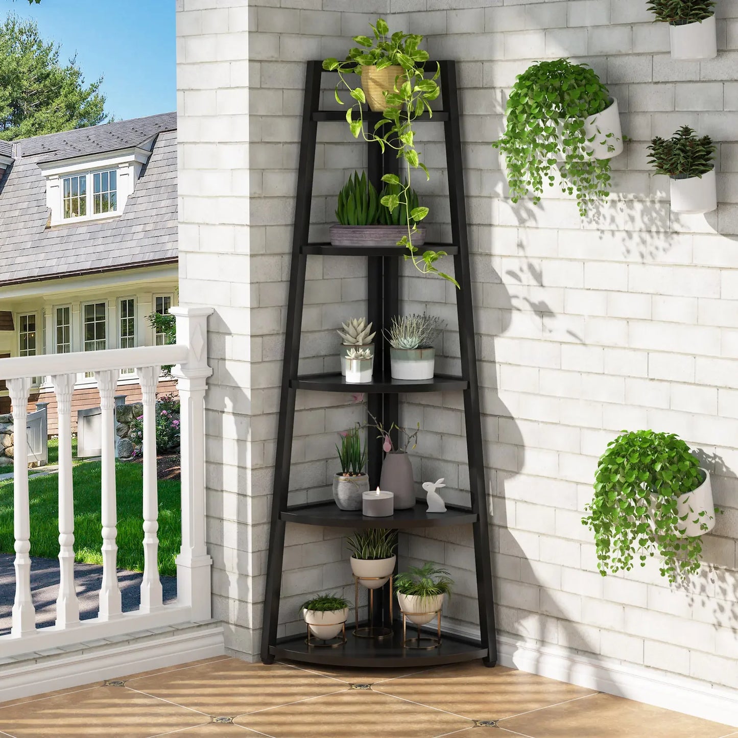 Tribesigns 70 inch Tall Corner Shelf, 5 Tier Modern Corner Bookshelf