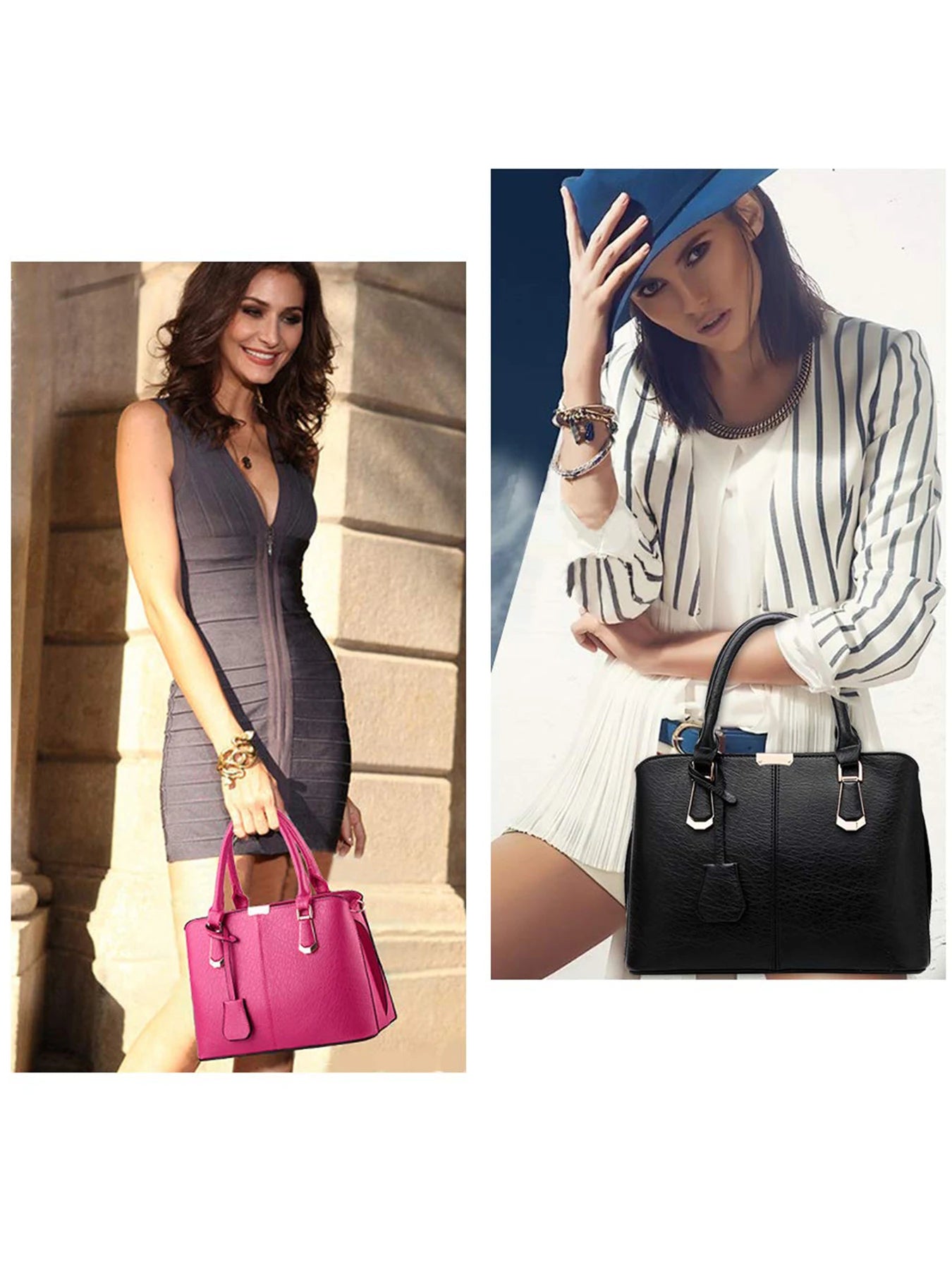 PahajimFashionWomenHandbagsPU LeatherAdjustableHandleSatchelShoulderBags