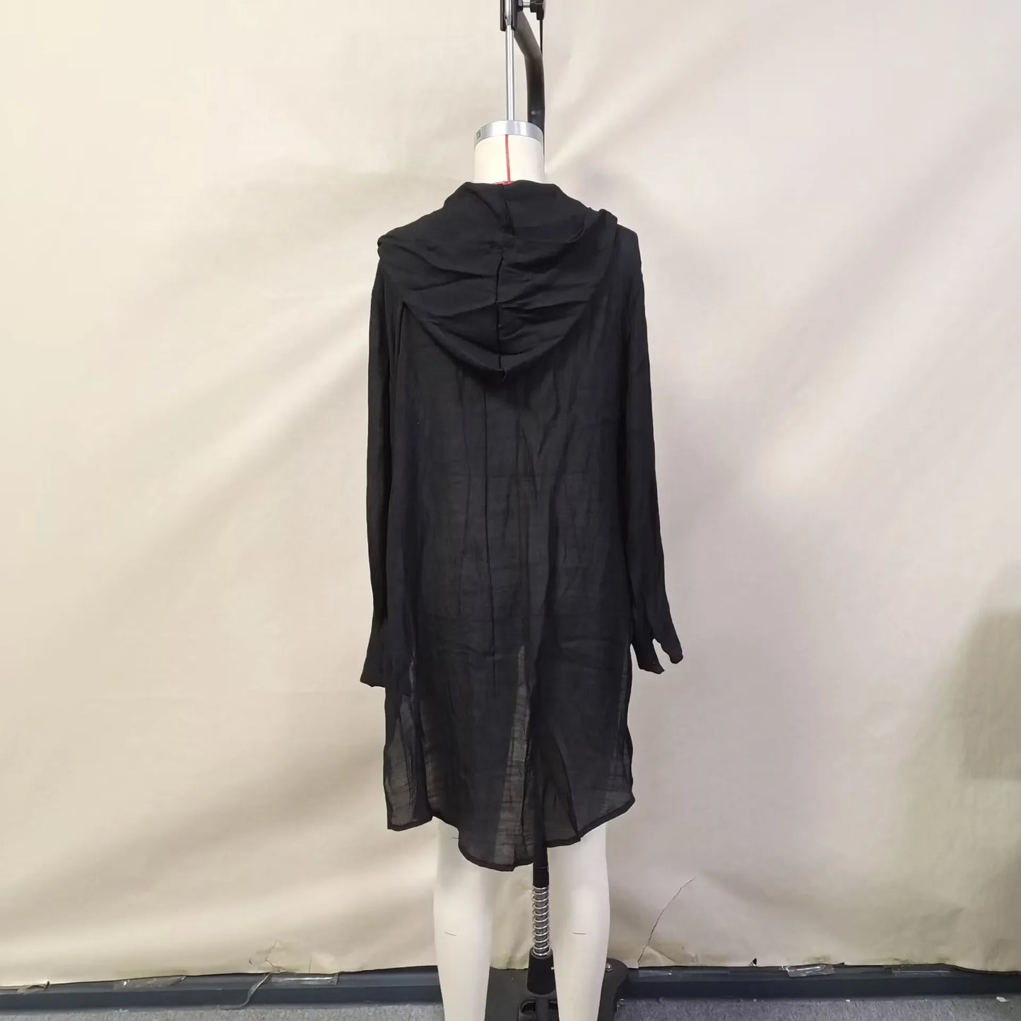 Women's Long Sleeve Button Down Tunic Dress Beach Cover Up