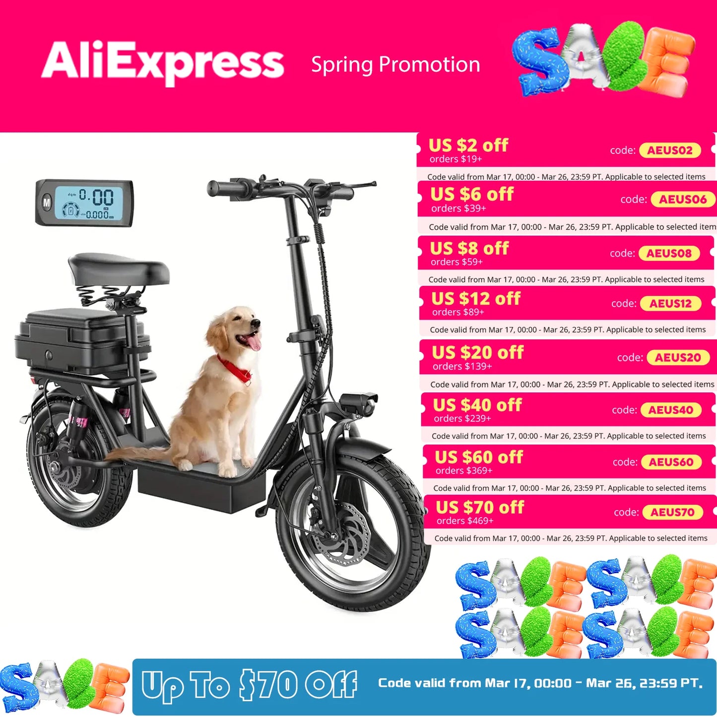 Folding electric scooter with trunk, 500W motor (peak 650W), 48V15AH, 20MPH,