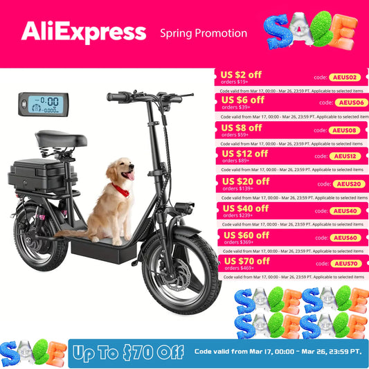 Folding electric scooter with trunk, 500W motor (peak 650W), 48V15AH, 20MPH,