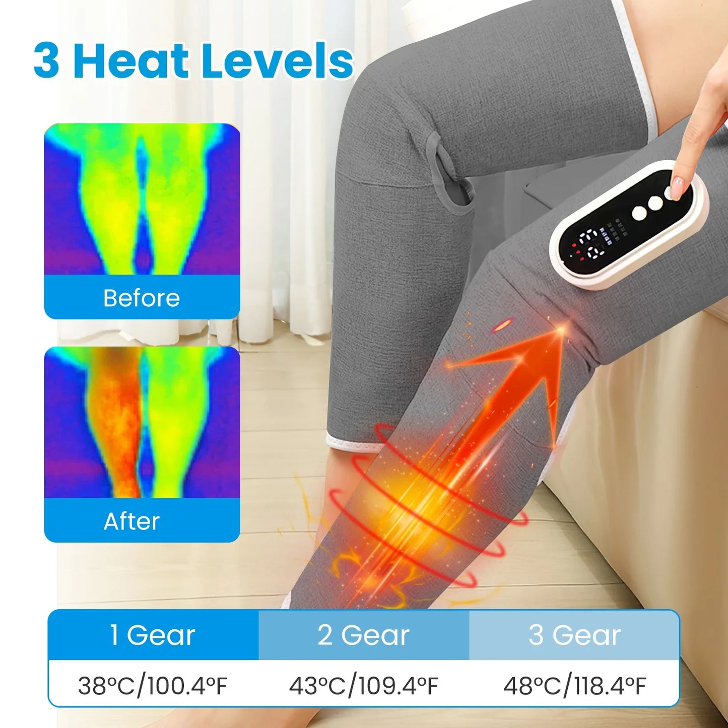Smart Leg Massager Airbag Kneading Vibration Calf Massage Device