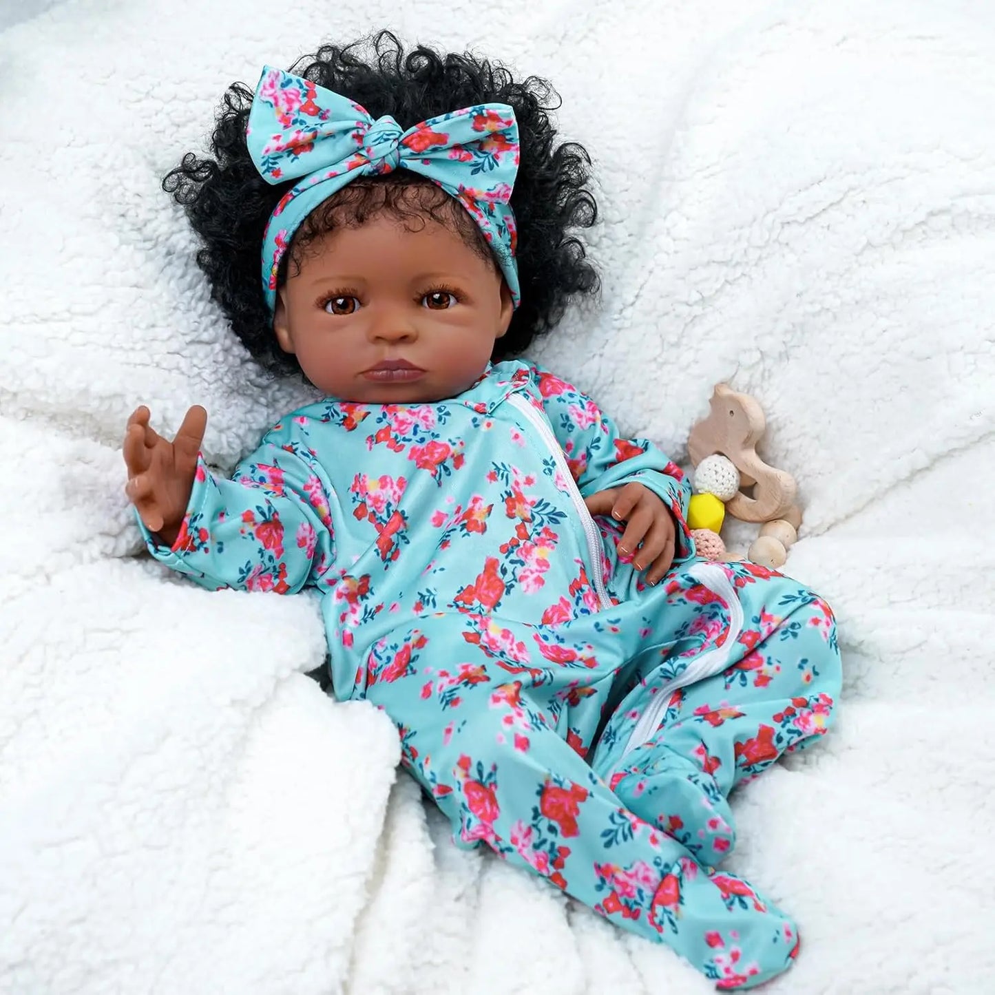 Lifelike Reborn Black Girl- 18-Inch Realistic Newborn Real Life Baby Dolls