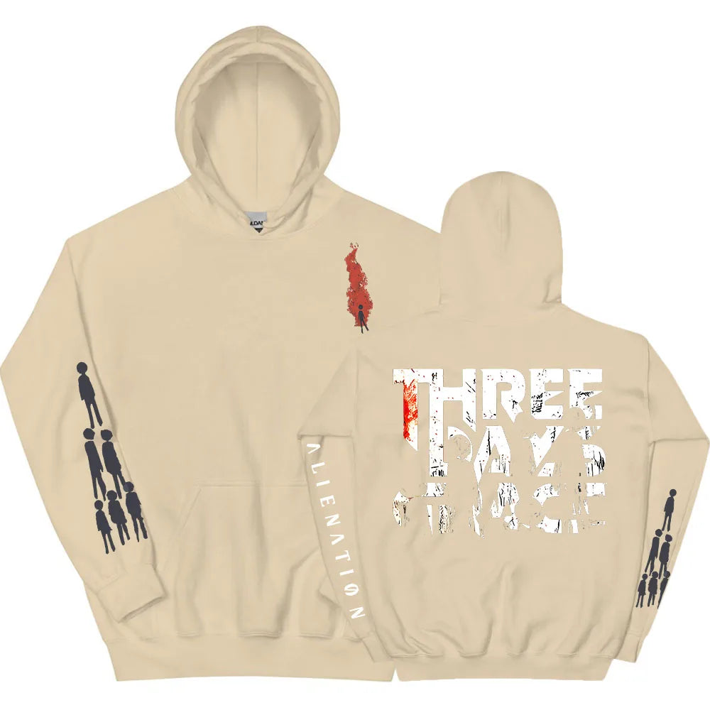 THREE DAYS GRACE ALIENATION Hoodies Long Sleeve Fashion Hooded Sweatshirts