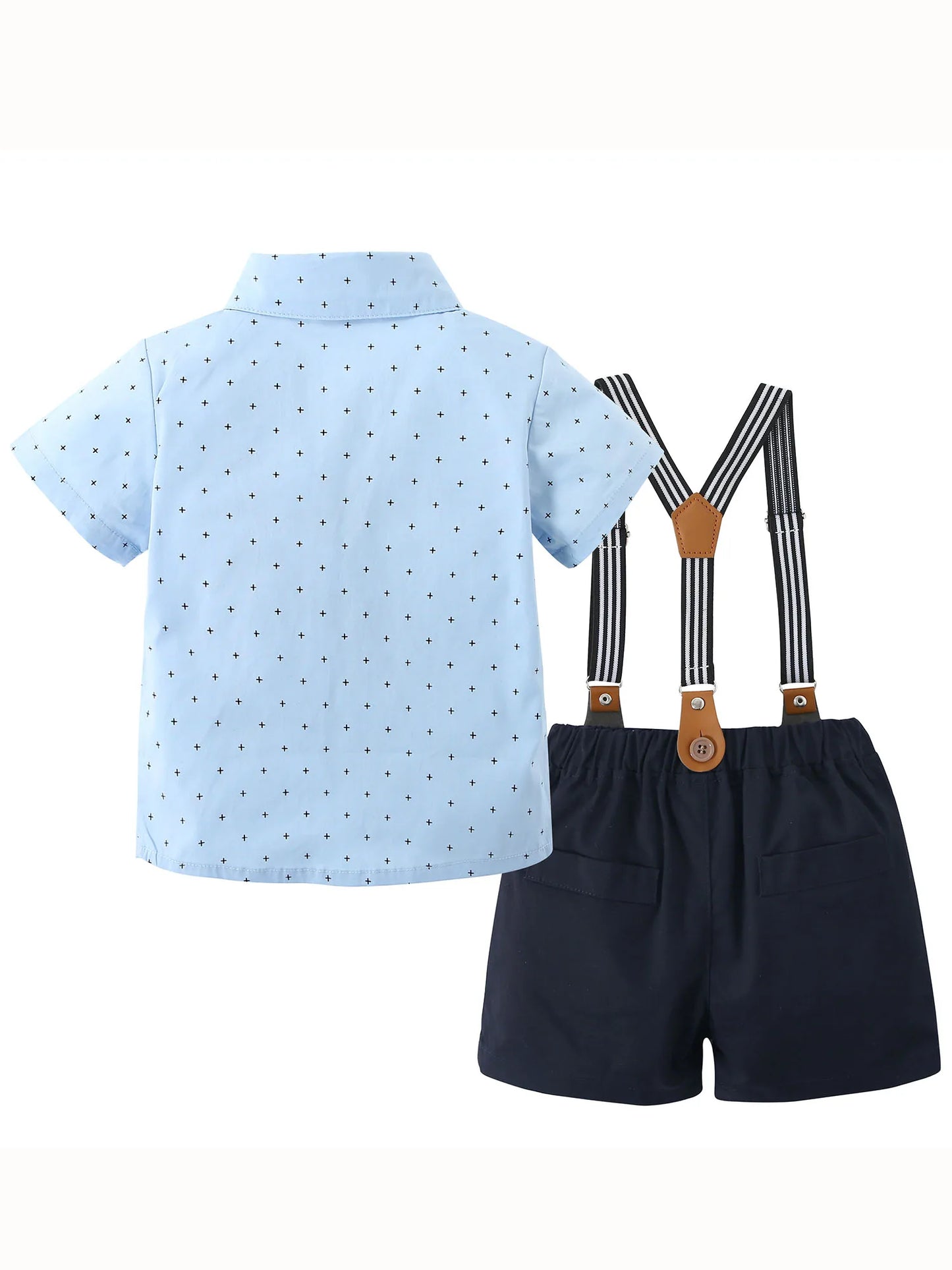 Toddler Baby Boy Clothes 1-5T Boy Gentleman Suit Short Sleeves Shirt