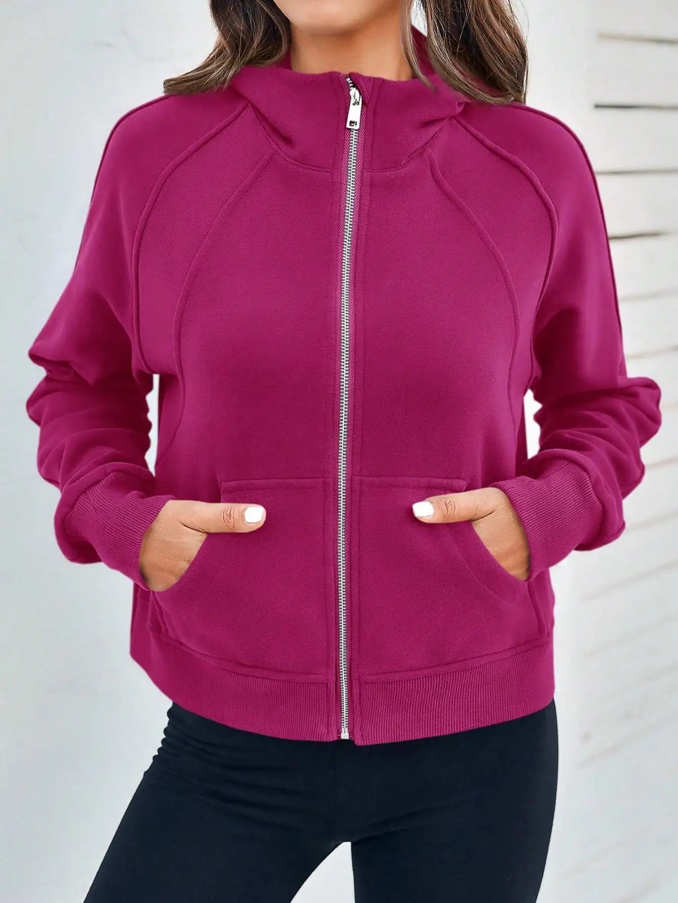 Women's Y2K Zip Up Crop Hoodie Fleece Lined Oversized Sweatshirt With Thumb Holes Streetwear Winter Aesthetic