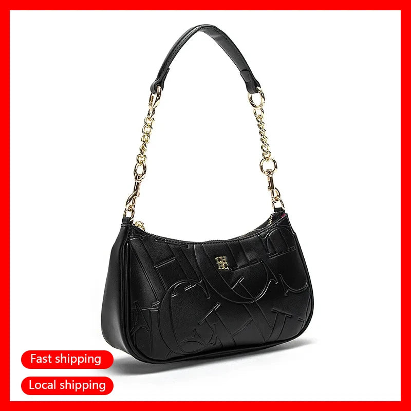 Large Capacity Bent Moon Bag Women's Handbag Fashion Partition Durable Simple Shoulder Bag