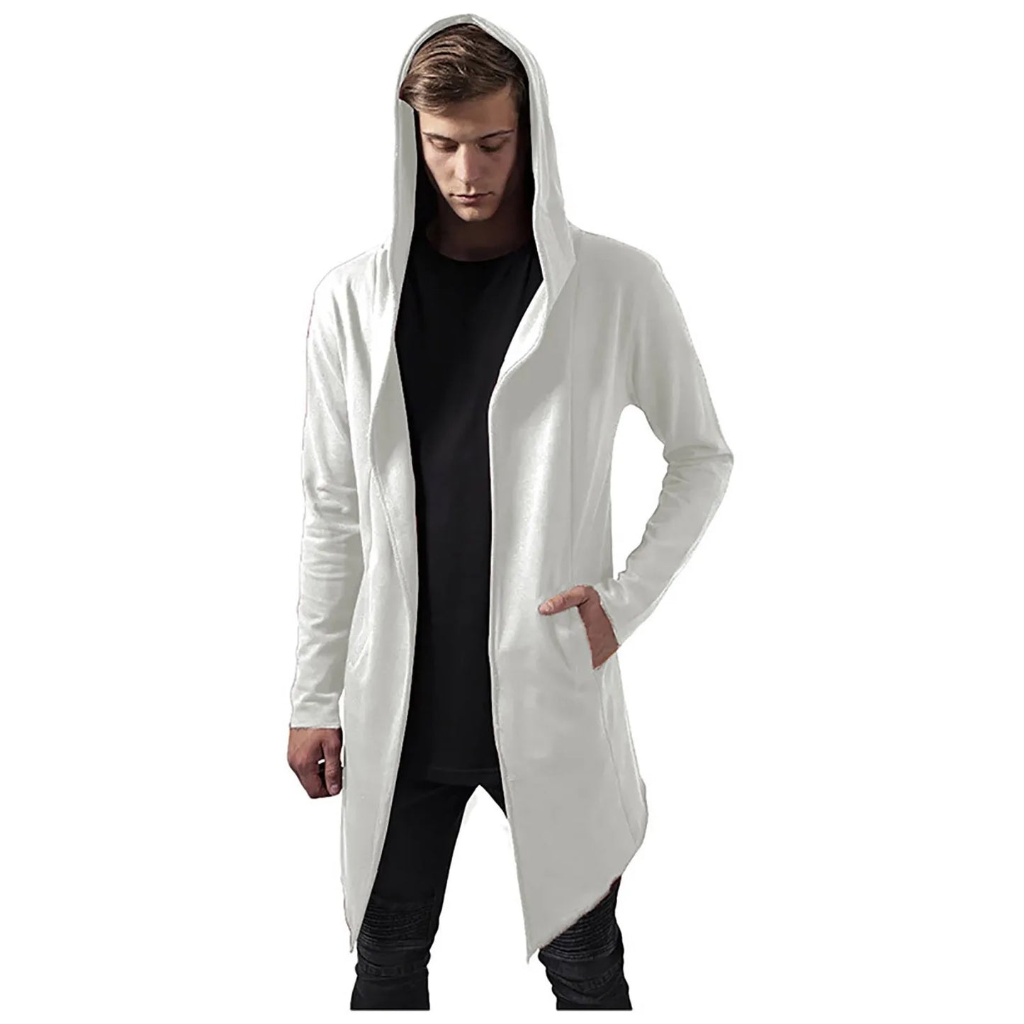 Men's Winter Windbreaker Knit Sweater Coat Hooded Water Resistant