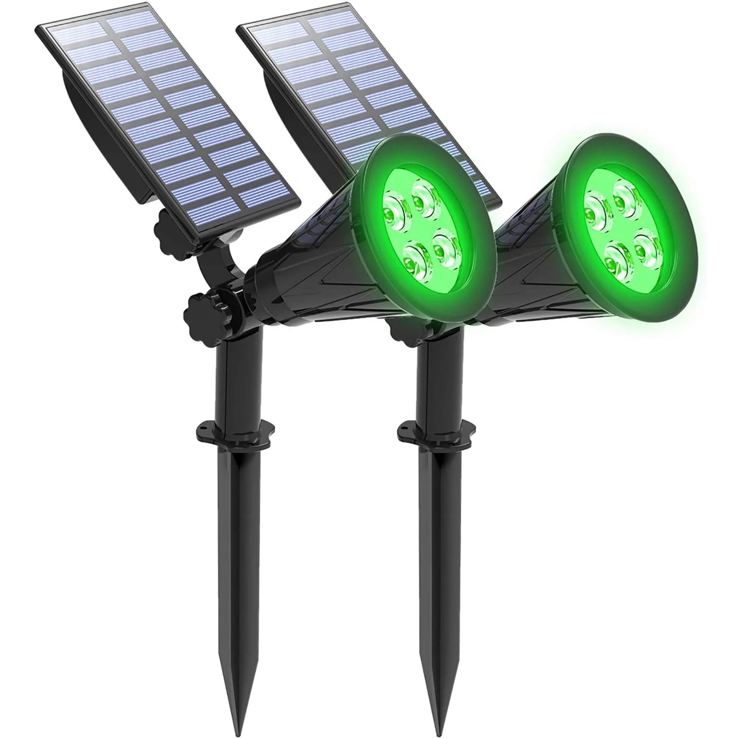 2pcs Green Led Solar Lights Solar Spotlight IP65 Waterproof Solar Wall Light Solar Garden Light