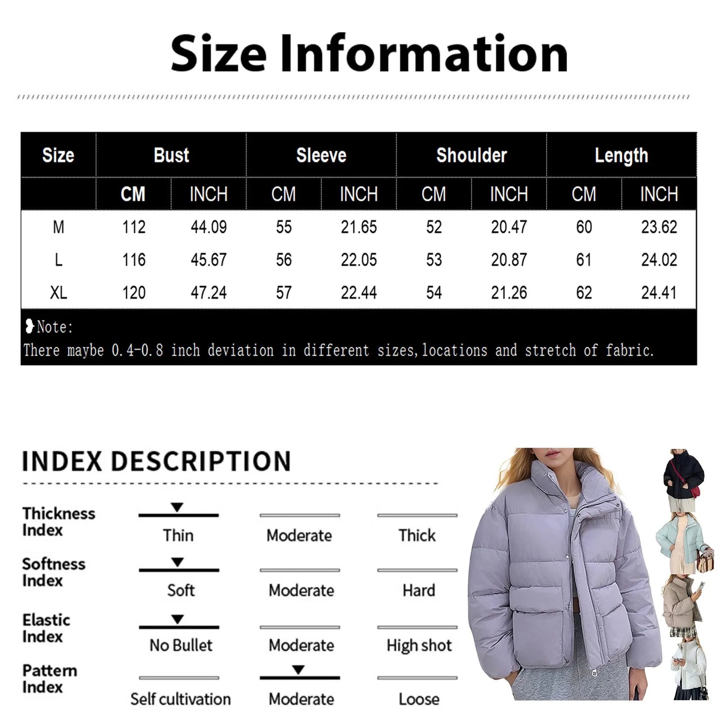 Women's Down Cotton Coat Short Stand-up Collar Autumn/winter Solid Color