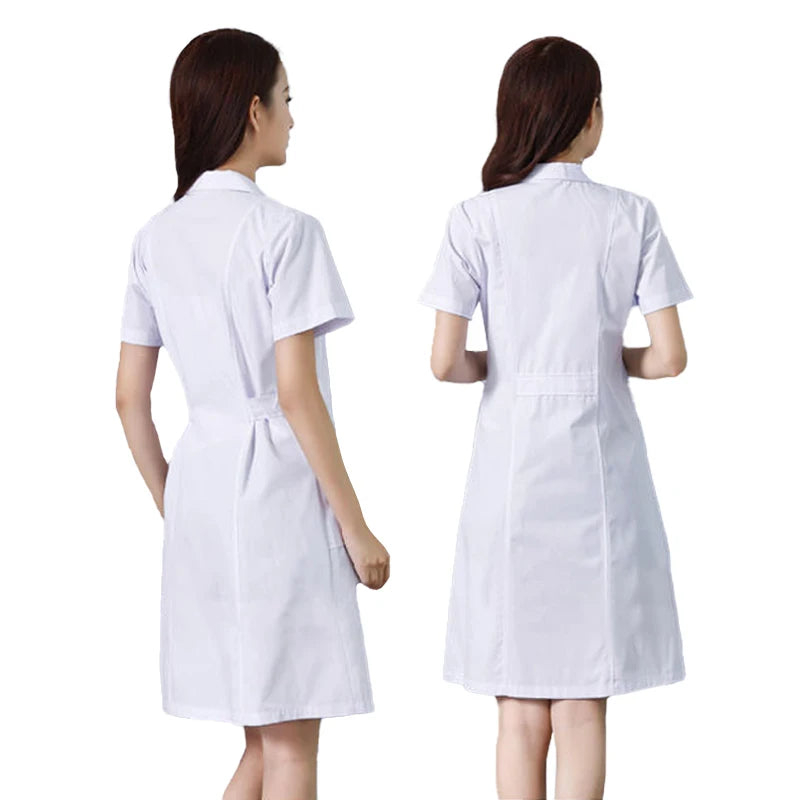 Clinical Uniforms Scrubs Lab Coat Pharmacy Short Sleeve Nurse Doctor Dress Medical Robe