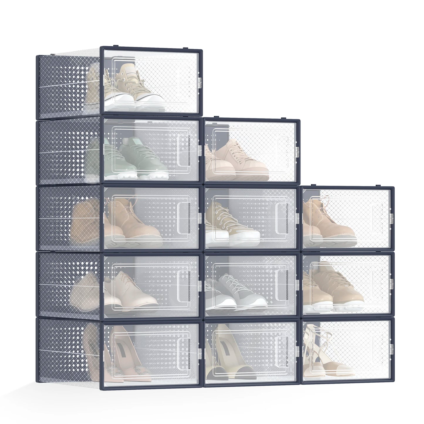 SONGMICS Shoe Boxes,Pack of 12 Shoe Storage Organizers,